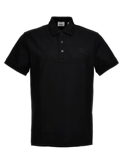 Burberry Sleeve-turn-up Polo Shirt In Black