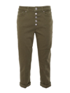 Dondup Koons Loose Velvet Pants In Green