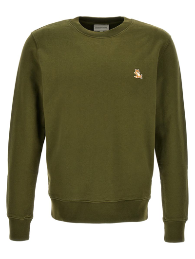Maison Kitsuné Chillax Fox Cotton Sweatshirt In Green