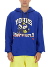 Msgm Sweatshirt With Logo In Blue