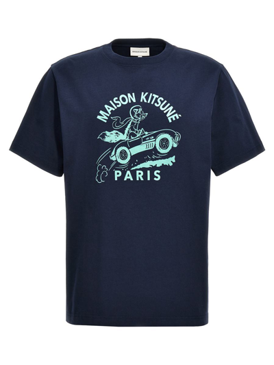 Maison Kitsuné Racing Fox T-shirt Blue