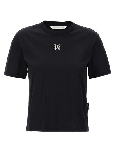 Palm Angels Man T-shirt In Cotone Nera In Black