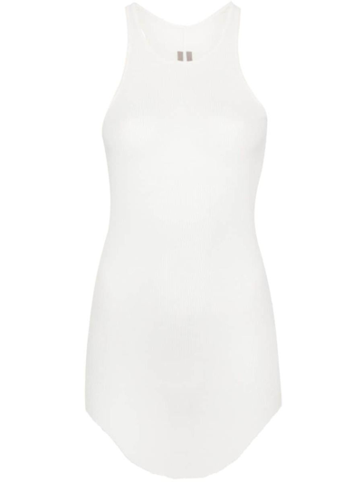 Rick Owens Fine-ribbed Tank Top In White