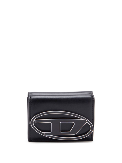 Diesel 1dr Leather Wallet In Black