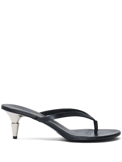 Proenza Schouler Leather Spike-heel Flip Flop Sandals In Black