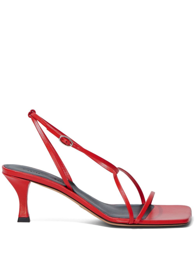 Proenza Schouler 60mm Square Toe Leather Sandals In Red