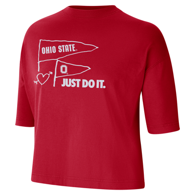 Nike Ohio State  Women's College T-shirt In Red