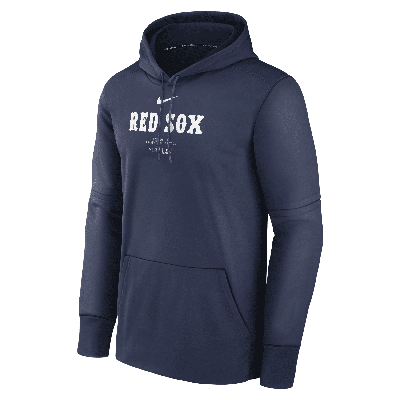 Nike Men's Boston Red Sox Authentic Collection Practice  Therma Mlb Pullover Hoodie In Blue