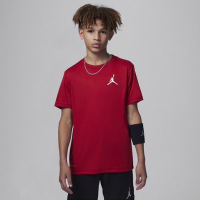 Jordan Kids' Little Boys Jumpman Air Embroidered Short-sleeve T-shirt In Gym Red