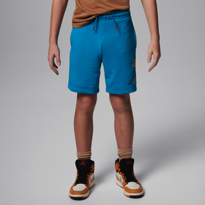 Jordan Kids' Sneaker School French Terry Shorts In Blue