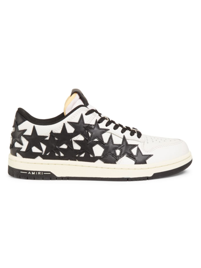 Amiri Stars Low Sneakers In White Leather In Whiteblack