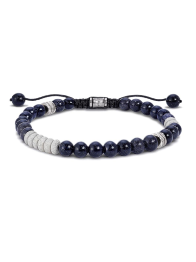 Jonas Studio Men's Park Avenue Morgan Blue Goldstone & Sterling Silver Adjustable Bracelet In Blue White