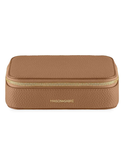 Maison De Sabre Women's Leather Jewelry Case In Sandstone Brown
