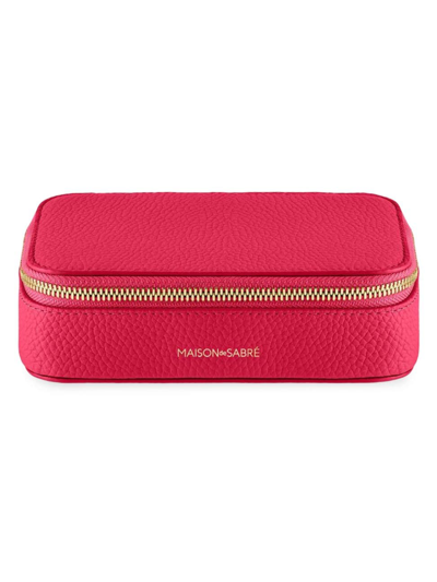 Maison De Sabre Women's Leather Jewelry Case In Shibuya Fuchsia