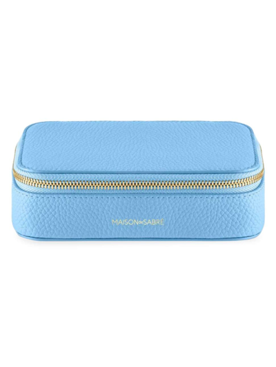 Maison De Sabre Women's Leather Jewelry Case In Sky Blue