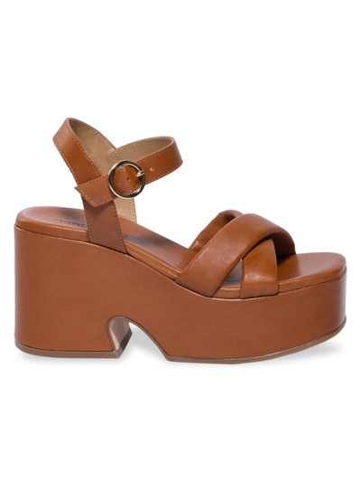 Bernardo Women's Weston Leather Platform Sandals In Brown
