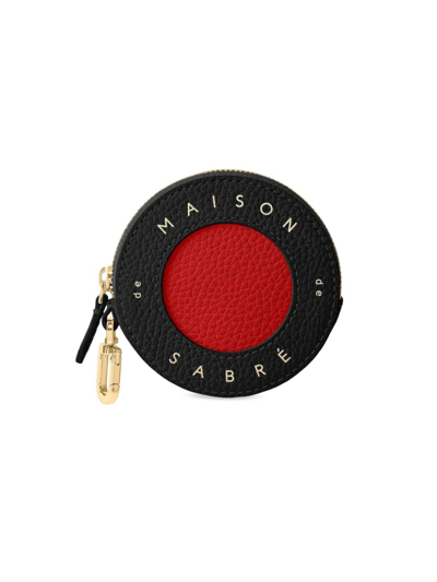 Maison De Sabre Women's Leather Coin Purse In Pomegranate Caviar