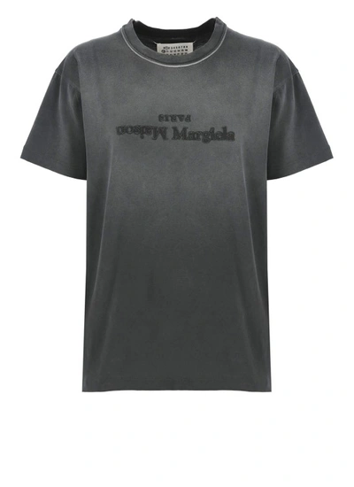 Maison Margiela Black Cotton Reverse T-shirt In Grey