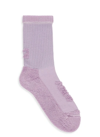 Autry Purple  Cotton Socks In White