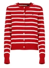 Polo Ralph Lauren Striped Cardigan In Red