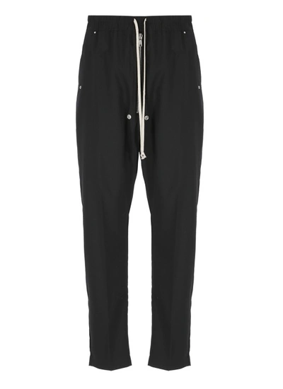 Rick Owens Black Bela Trousers In Dark Dust