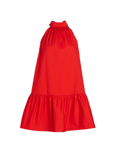 Staud Women's Marlowe Bow Back Minidress In Red Rose