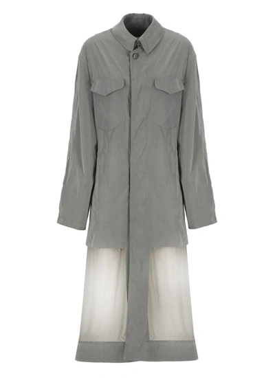 Maison Margiela Reversible Raincoat In Grey