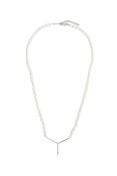 Y/project Mini Y Faux Pearl Collar Necklace In Not Applicable