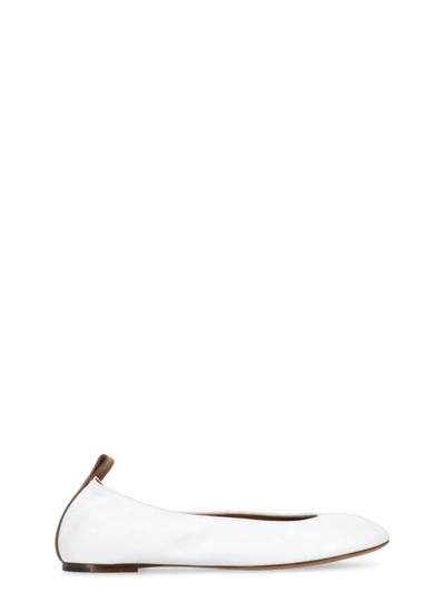 Lanvin Leather Ballet Shoes In White