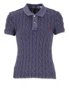 Polo Ralph Lauren Purple Polo Pony Short Sleeve Shirt In Cotton Woman In Newport Navy
