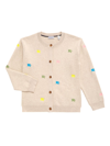 BURBERRY LITTLE KID'S & KID'S KNIGHT EMBROIDERED COTTON-CASHMERE CARDIGAN