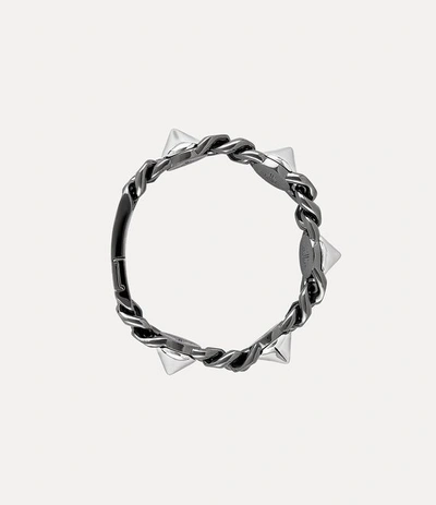 Vivienne Westwood Man. Elettra Bracelet In Ruthenium-platinum-black-patina