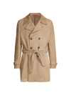 ISAIA MEN'S SUEDE DOUBLE-BREASTED TRENCH COAT