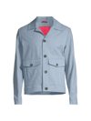 ISAIA MEN'S CHAMBRAY CASHMERE-BLEND JACKET