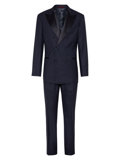 Brunello Cucinelli Men's Lightweight Virgin Wool And Silk Twill Tuxedo In Navy Blue