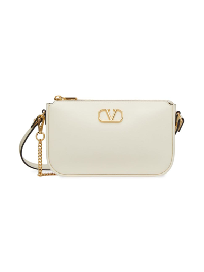 Valentino Garavani Women's Mini Vlogo Signature Calfskin Crossbody Bag In Ivory