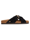 Valentino Garavani Fussfriend Velvet Slide Sandal 30mm In Black