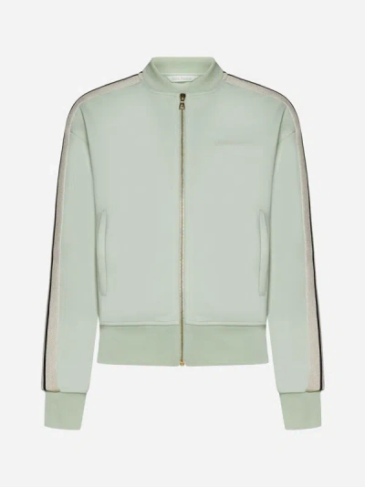Palm Angels Track Bomber Jacket In Mint,off White