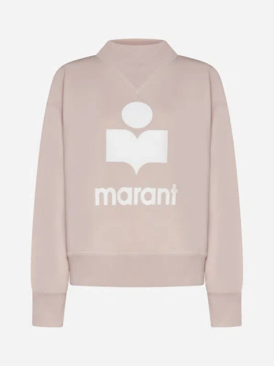 Marant Etoile Moby Logo-print Sweatshirt In Pearl Rose,ecru