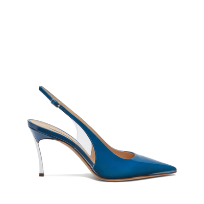 Casadei Superblade Slingback Patent Leather - Woman Pumps And Slingback Bohemenian Blue 39