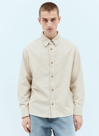 Apc Bobby Corduroy Shirt In Beige