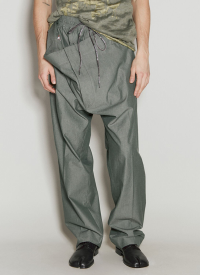 Vivienne Westwood Wreck Cotton Formal Pants In Green