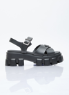 PRADA LOGO PLAQUE RUBBER SANDALS