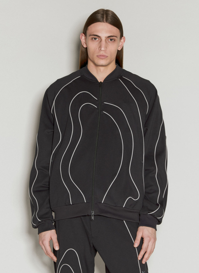 Y-3 Contrast Piping Zip-up Sweatshirt In Black