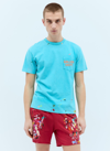 Gallery Dept. Gallery Dept Mens Turquoise Vintage Paint Ribbed-trim Cotton-jersey T-shirt In Blue