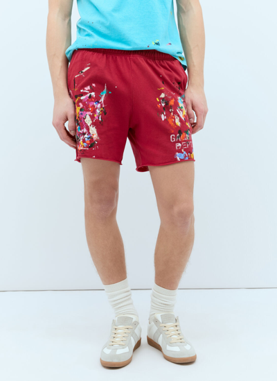 Gallery Dept. Gallery Dept Mens Red Insomnia Graphic-print Cotton-jersey Shorts