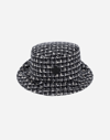 Herno Tweed Bucket Hat Style In Black