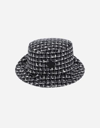 Herno Tweed Bucket Hat Style In Black