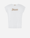 Herno White Interlock Jersey Logo T-shirt In White/brown