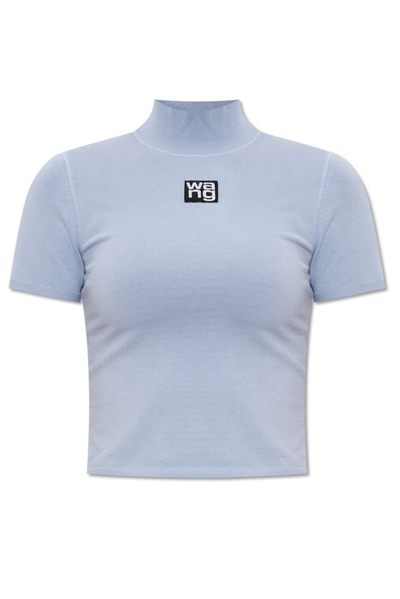 Alexander Wang T T By Alexander Wang Bodycon Mock Neck Top In 454 Xenon Blue